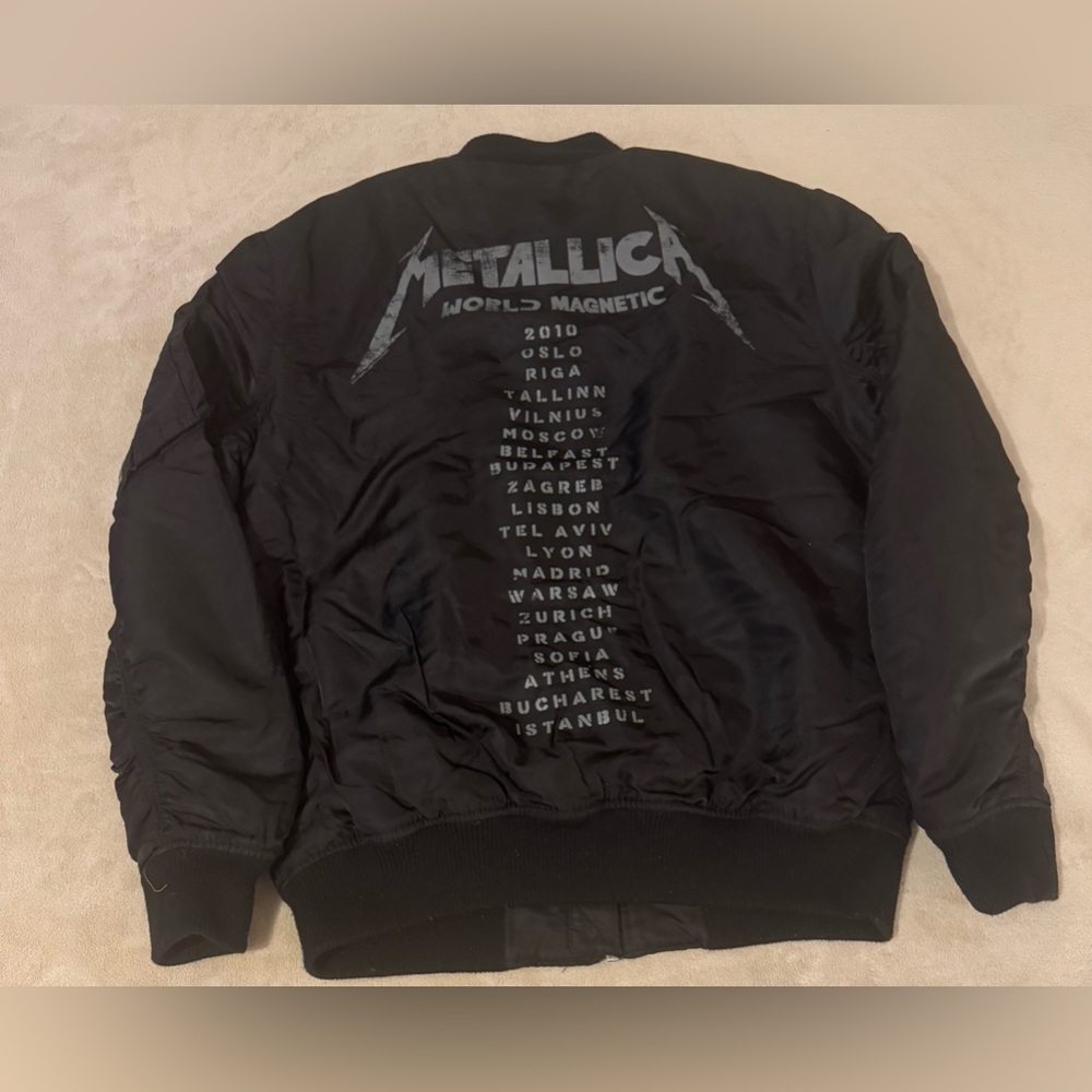 2017 Divided H&M Men's Bomber Metallica Jacket World Magnetic Tour Large